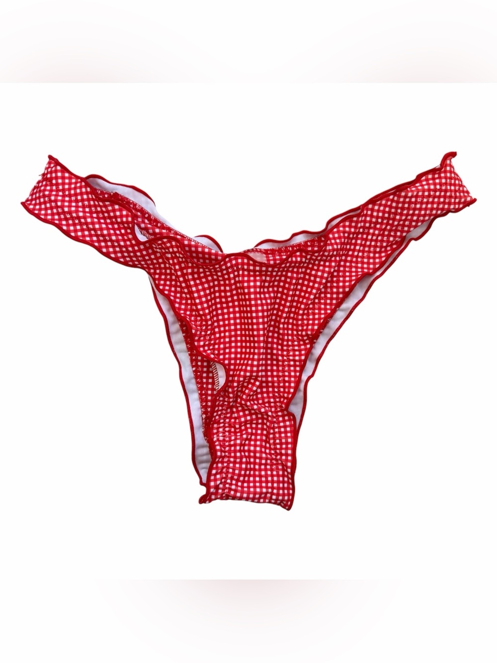 Seamolly Red Gingham Ruffle Bikini Bottoms